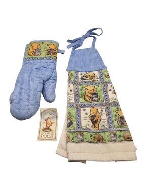 Winnie The Pooh Tea Towel Oven Mitt Set Disney Kitchen Works